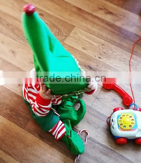high quality cotton christmas pajamas kids elf/christmas costume