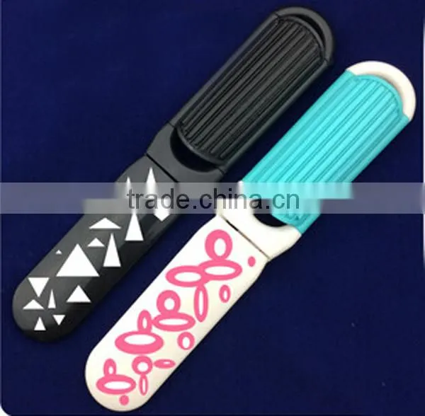 Multi Function Plastic Foldable Travel Hair Comb With Mirror