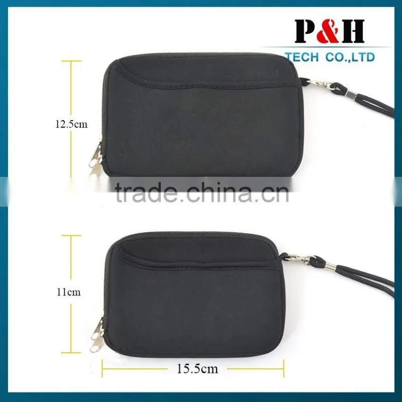 shockproof zipper neoprene GPS case with hand strap