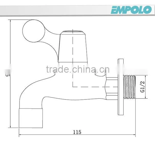 Single Cold In Wall Brass Washing Machine Faucet Tap Mixer Bibcock IW518