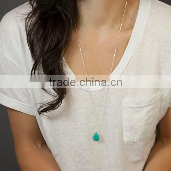 turquoise simple long wholesale silver jewelry china