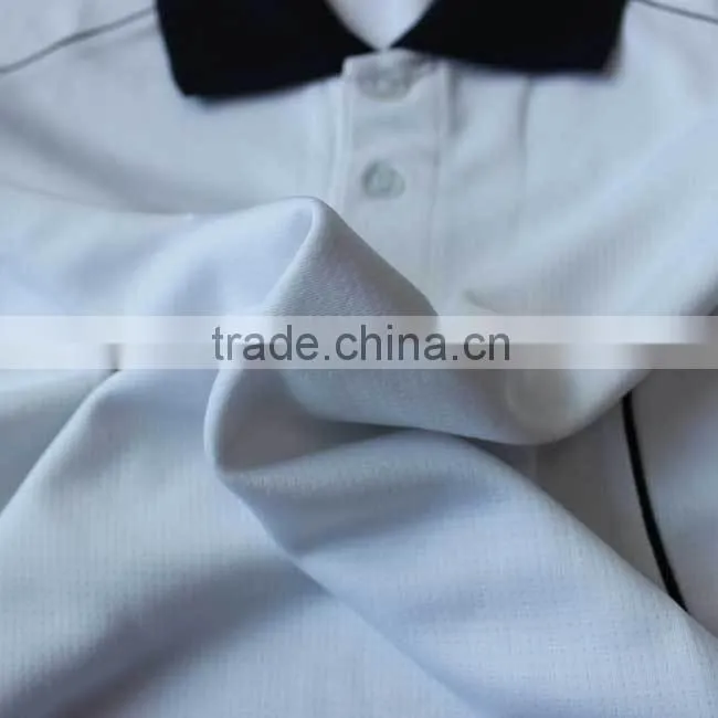 sports wear fabric 100% polyester white fast dry polo shirt polo t shirt china factory