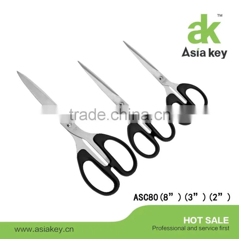 2/3/8 Inches Black PP Material Handle Multi-purpose Scissors For Embroidery, Sewing, Craft, Art Work
