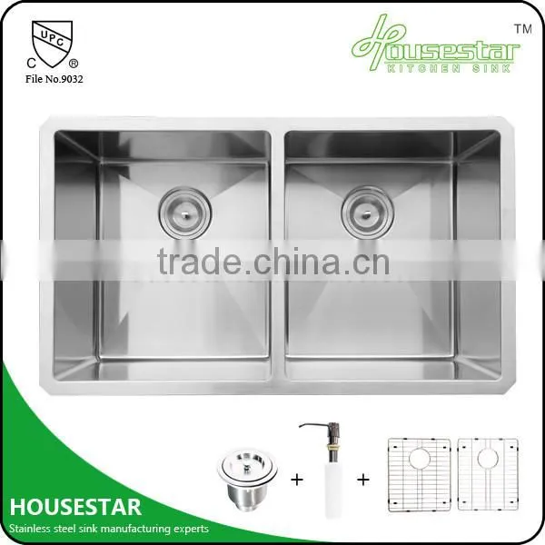 Top grade stackable sink Stainless steel undermount double handmade kitchen sink R15-3118