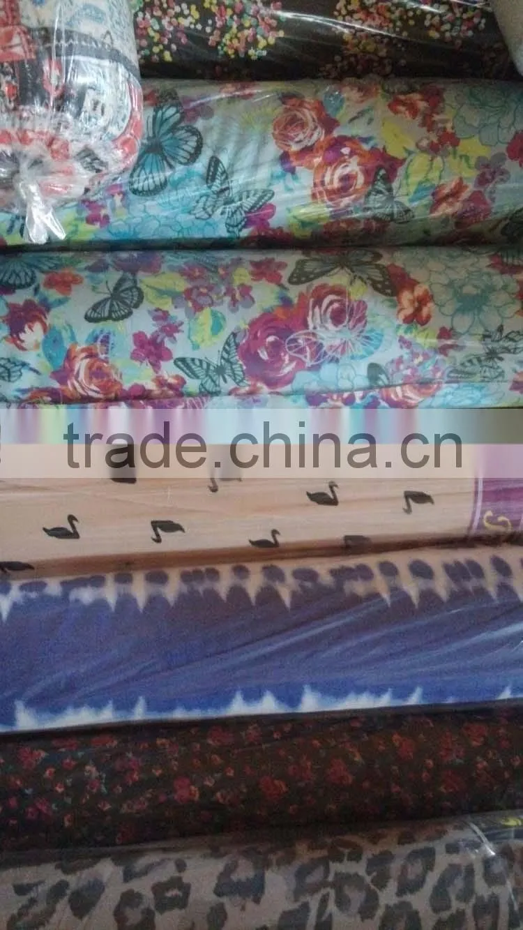 stock woven cotton rayon printed fabric wholesale