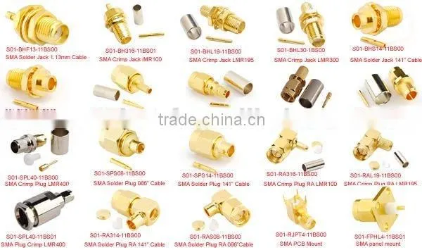 sma rf connector solder for RG405.086" cable