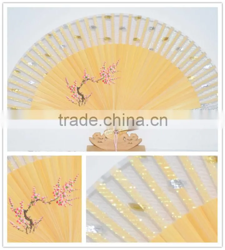 high quality japanese fork art silk hand fan