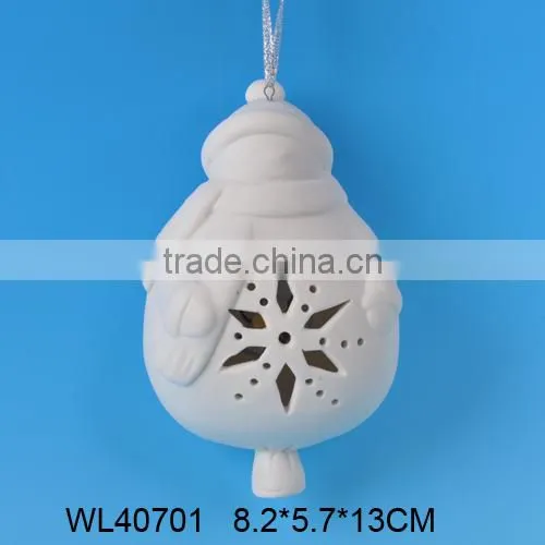 Decorative white porcelain lighted santa claus outdoor christmas decorations with led light