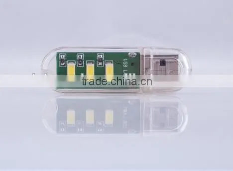 Mini USB LED Light 3 LED Portable Mini USB 3 LED USB LED lamp with high power for night light