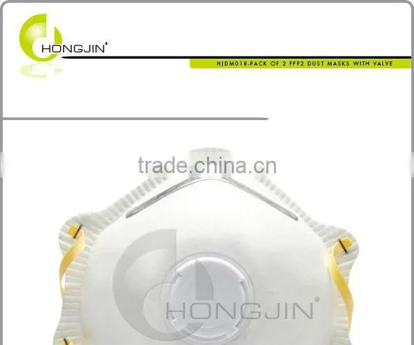 Pack of 2 FFP2 Dust Masks with Valve/ Cup Shaped Respirators