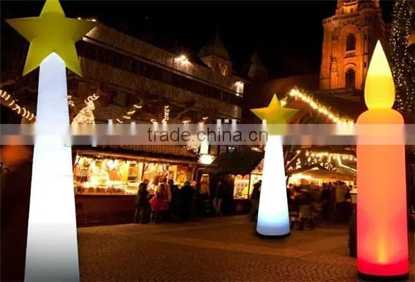 inflatable lighting candle / attractive candle shape inflatable cone for outdoor decoration