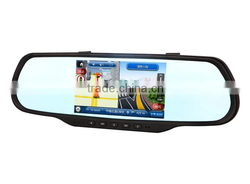 Andriod car mirror car gps navigation with wireless rearview camera support blutooth and recording