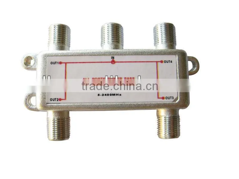 5-2400MHz 2 way satellite splitter all ports power pass tv antenna splitter