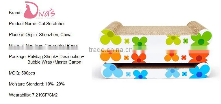 Eco-friendly Cat Toys Corrugated Paper Board Sunflower Cat Scratch Board