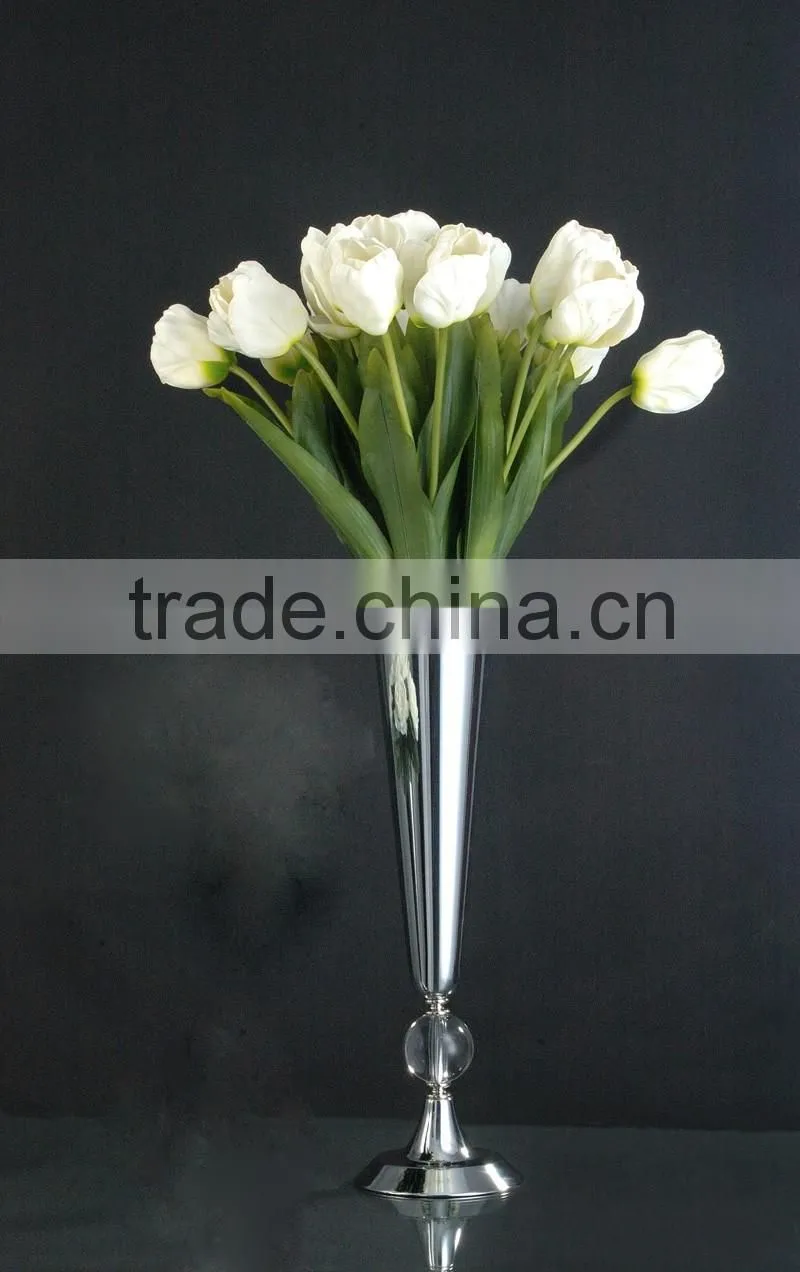 large and tall metal vase for home decoration and wedding