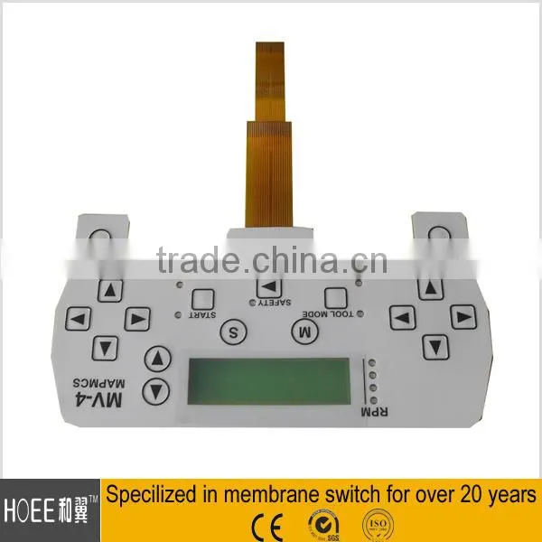 custom electrical circuits membrane switch and film keypad with embossed rount metal snap dome and 3M adhesive