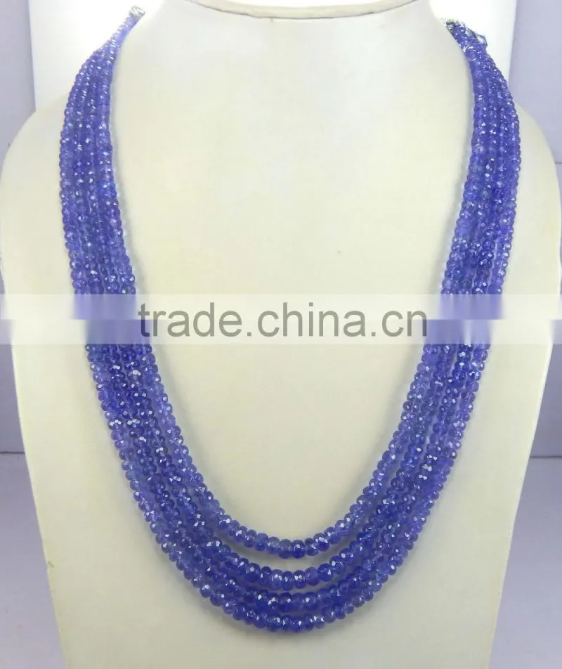 low price Natural Royal Blue AA quality Tanzanite Roundel faceted Beads, tz beads