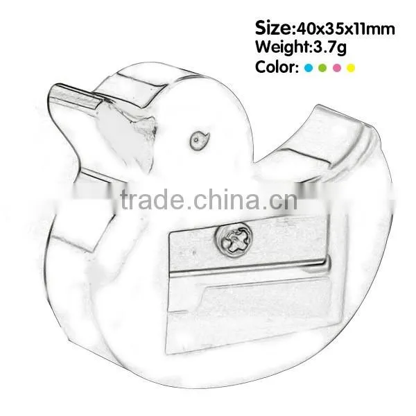 Plastic duck sharpeners for schools with one hole