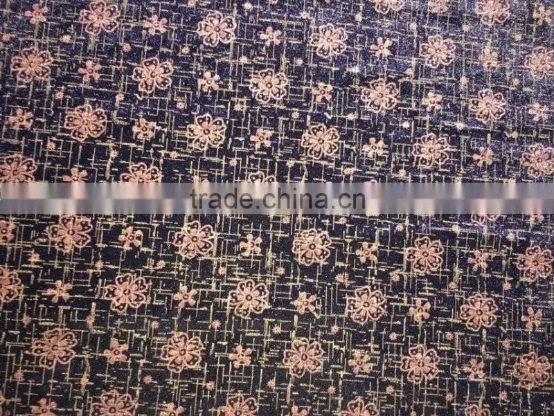 Hot Selling KS Velvet Flower Lacquer Print Velvet for Dress to Middle East