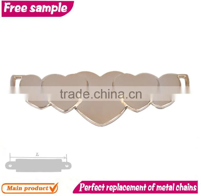 Strip with heart design TPU decorative slipper buckle chain