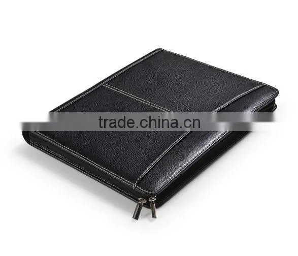 iPad Zippered Leather Padfolio With Bluetooth Keyboard and Angle Viewing