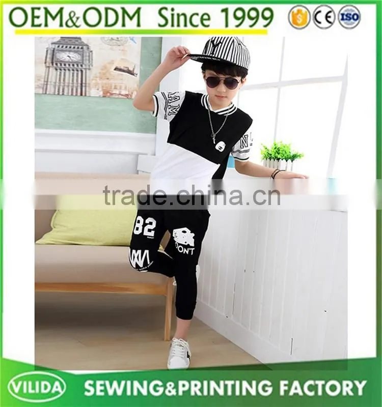 Custom high quality outdoor sportwear dry fit fastion kid's tracksuit