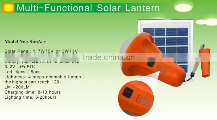 rechargeable usb Led light solar camping lantern