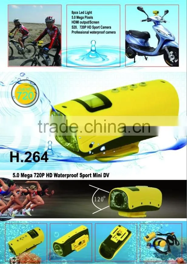 Sport Camera Waterproof HD 1080P with Wide View Angle