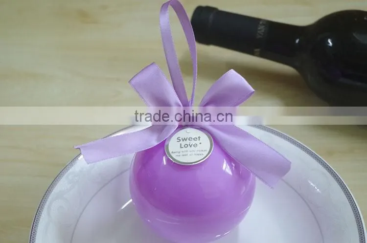 plastic round ball wedding favors candy box christmas gift box
