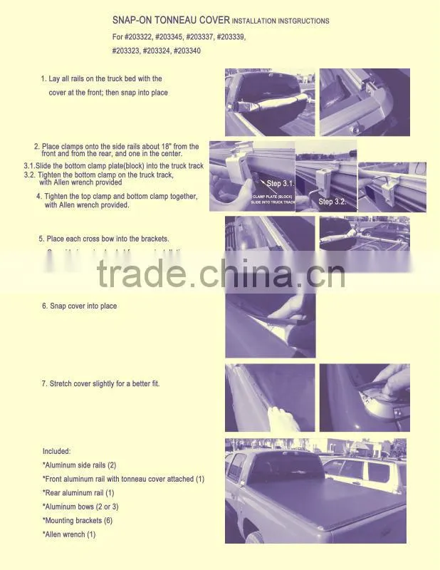2013 promotional products truck snap on tonneau covers for toyota hilux vigo parts