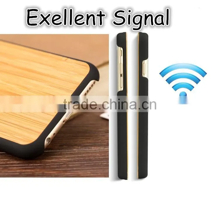 New Idea of Mix material Phone case PC and Bamboo Mobile cover for IPhone 6/6s/6 plus
