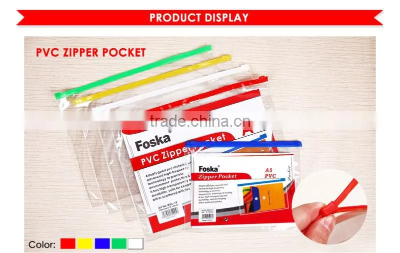 Transparent Zipper PVC File Bag