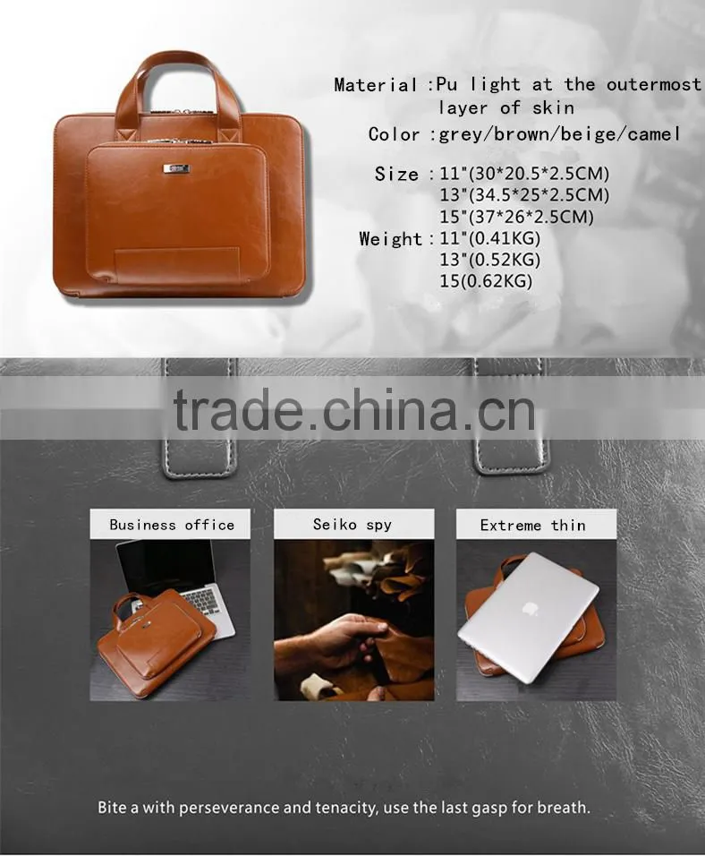 BUBM 2016 Warterproof Laptop Case coffee color Sleeve Bag For 11 12 13 15 inch