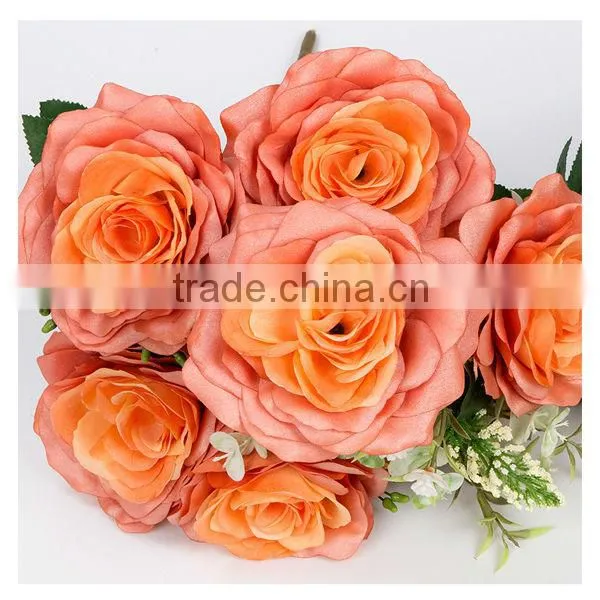 Decorative artificial table flowers/newest artificial rose flower