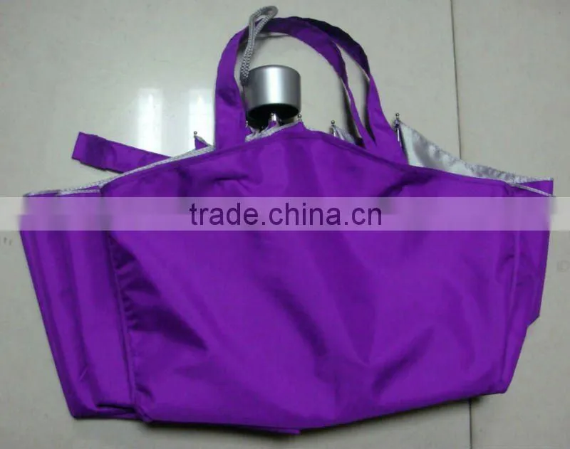 F250D popular 3 folding lady shopping bag umbrella with UV