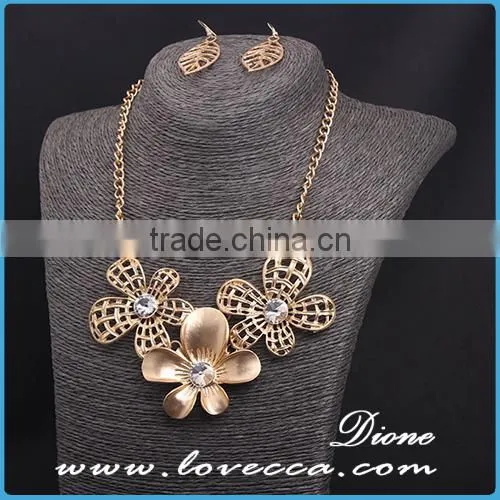 Africa bridal wedding gift jewelry elegant fashion flower necklace jewelry sets