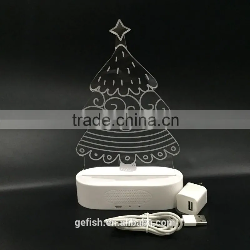 USB style hot sale night lighting acrylic 3D table lamp with laser cutting