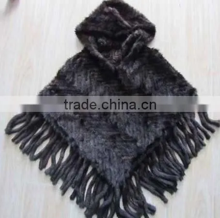 factory price knitted mink fur cape for women /wholesale and retail