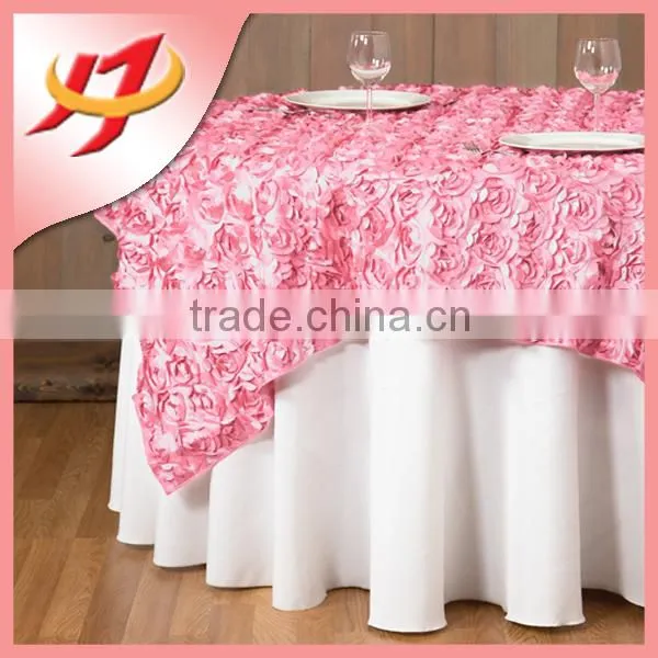 alibaba embroidery design rosette cheap wedding table overlay