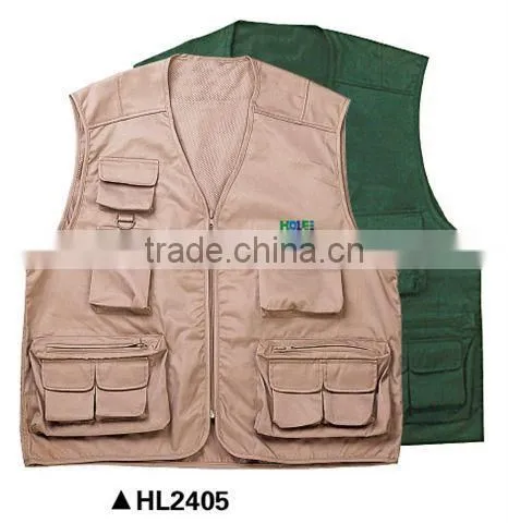 65% polyetser / 35% cotton reporter vest fishing vest
