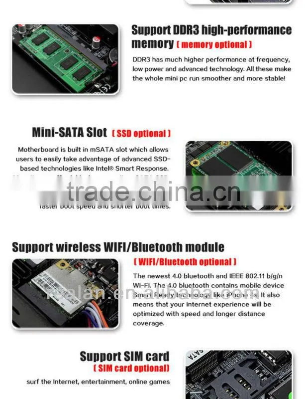 Mini PC Host, CPU: AMD-T56N high-speed dual-core
