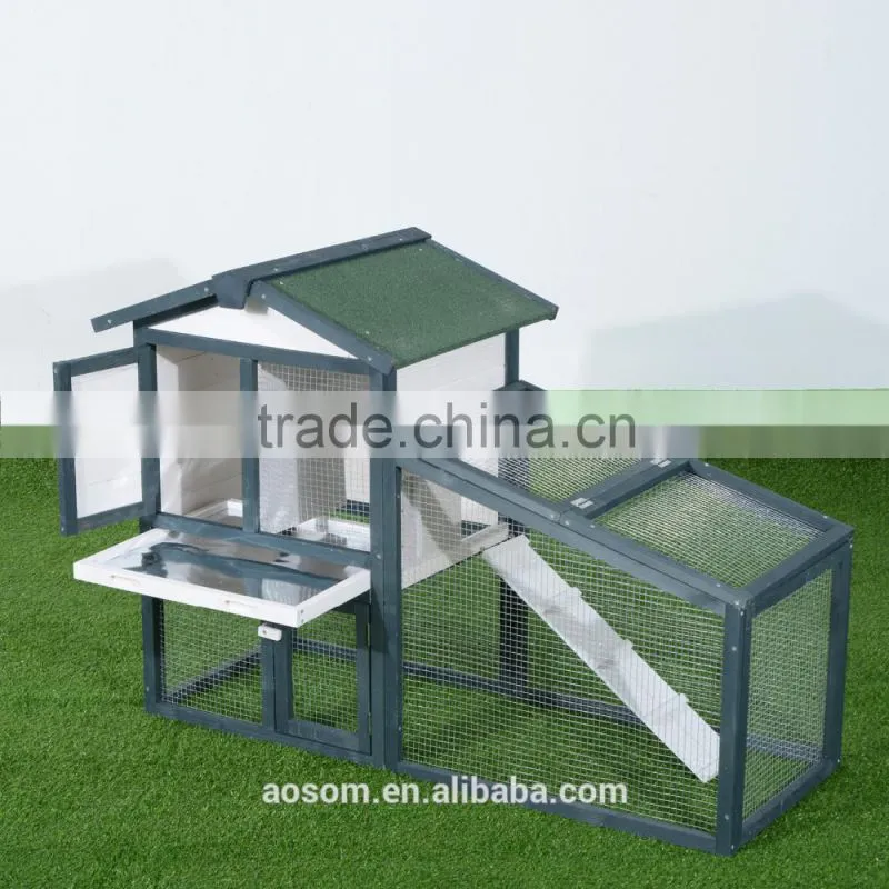 Pawhut 2-Tier Wooden Rabbit Hutch Pet House W / Run