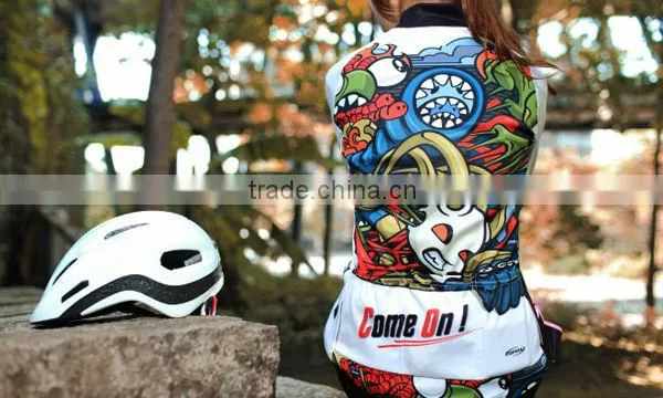 high performance themal fleece cathe autumn colorful women long custome sublimationcycling jersey wear