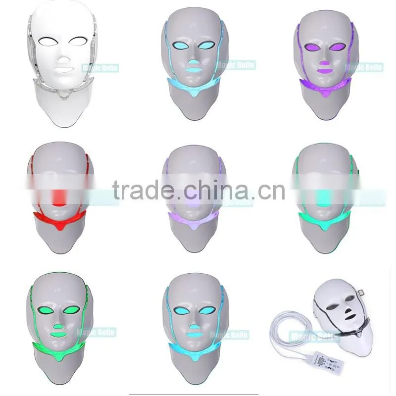 2016 hot sale Skin Rejuvenation led pdt bio-light therapy 7 color lights led facial mask pdt for salon use