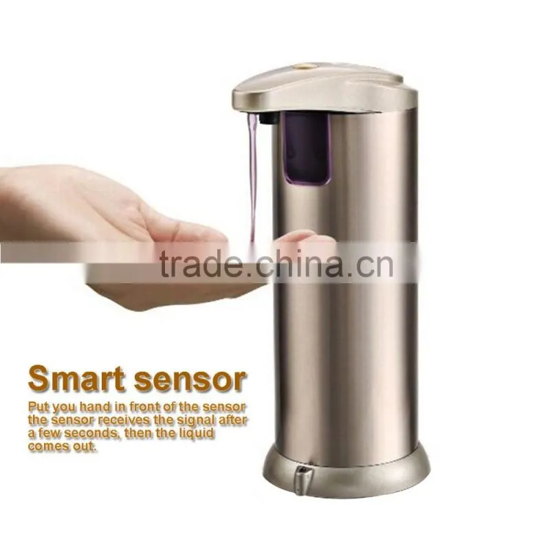 Automatic Touchless Stainless Steel 250ml Soap Dispenser for Kitchen Bathroom