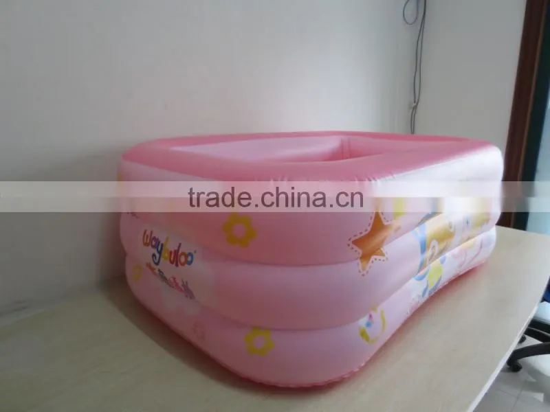 Yiwu price pink New deep design inflatable phthlate free pvc swimming pool with custom logo printed for promotion