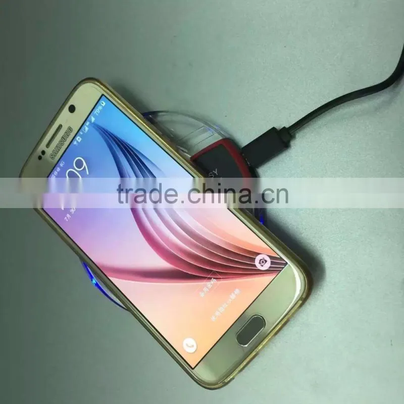 OEM ORDER WELCOME QI WIRELESS CHARGER PAD STAND QI WIRELESS CHARGER PAD WITH LCD LIGHT FOR GALAXY S7 EDGE TRANSMITTER