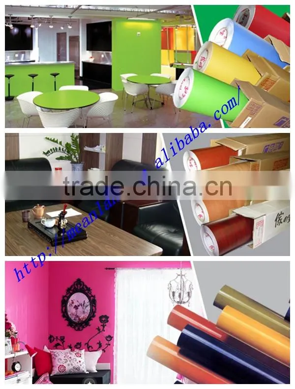 Self adhesive plastic PVC cold laminated membrane film for decoration item 7003