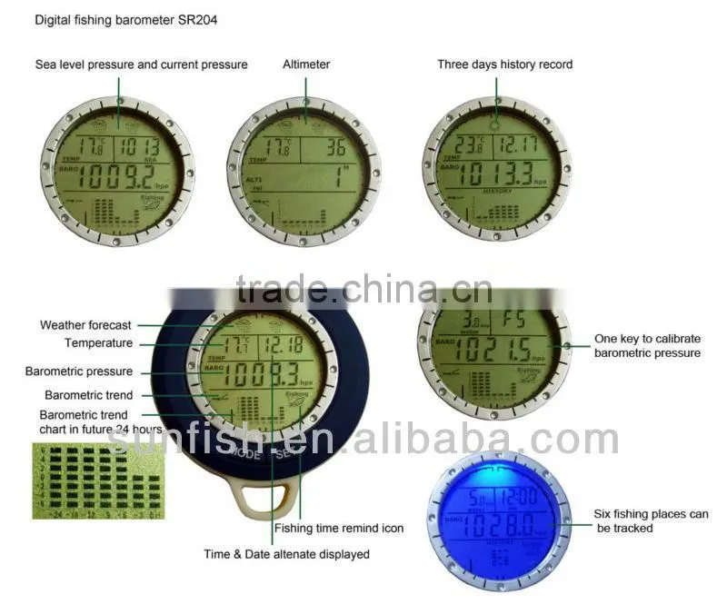 Fishing barometer watch