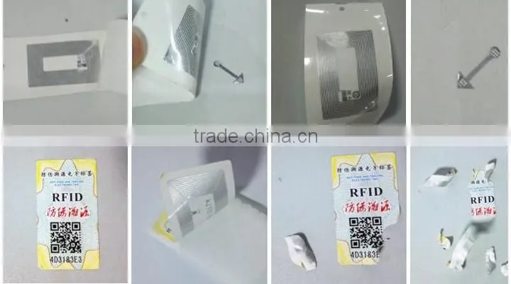RFID Tamper proof Fragile Seal Sticker for Cosmetic Anti Counterfeit Logistic Inventory